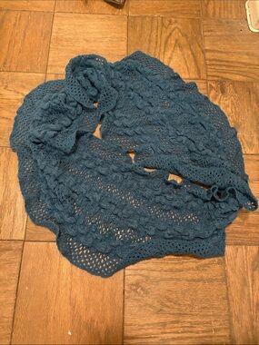 Teal Open-Knit Women's Infinity Scarf